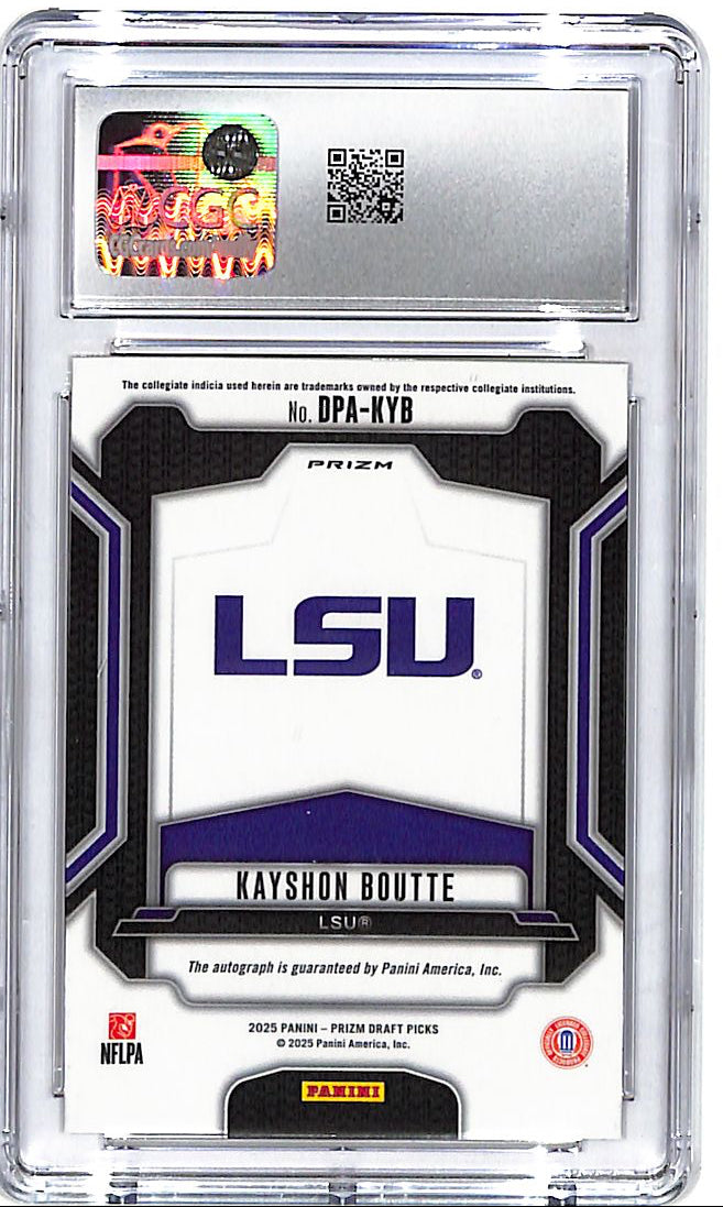 2025 Prizm Draft Picks Kayshon Boutte Rookie RC Auto Autograph Gold Cracked Ice CGC 10