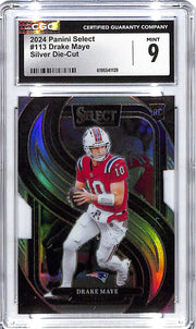2024 Select Drake Maye Rookie RC Silver Die Cut CGC 9 Patriots