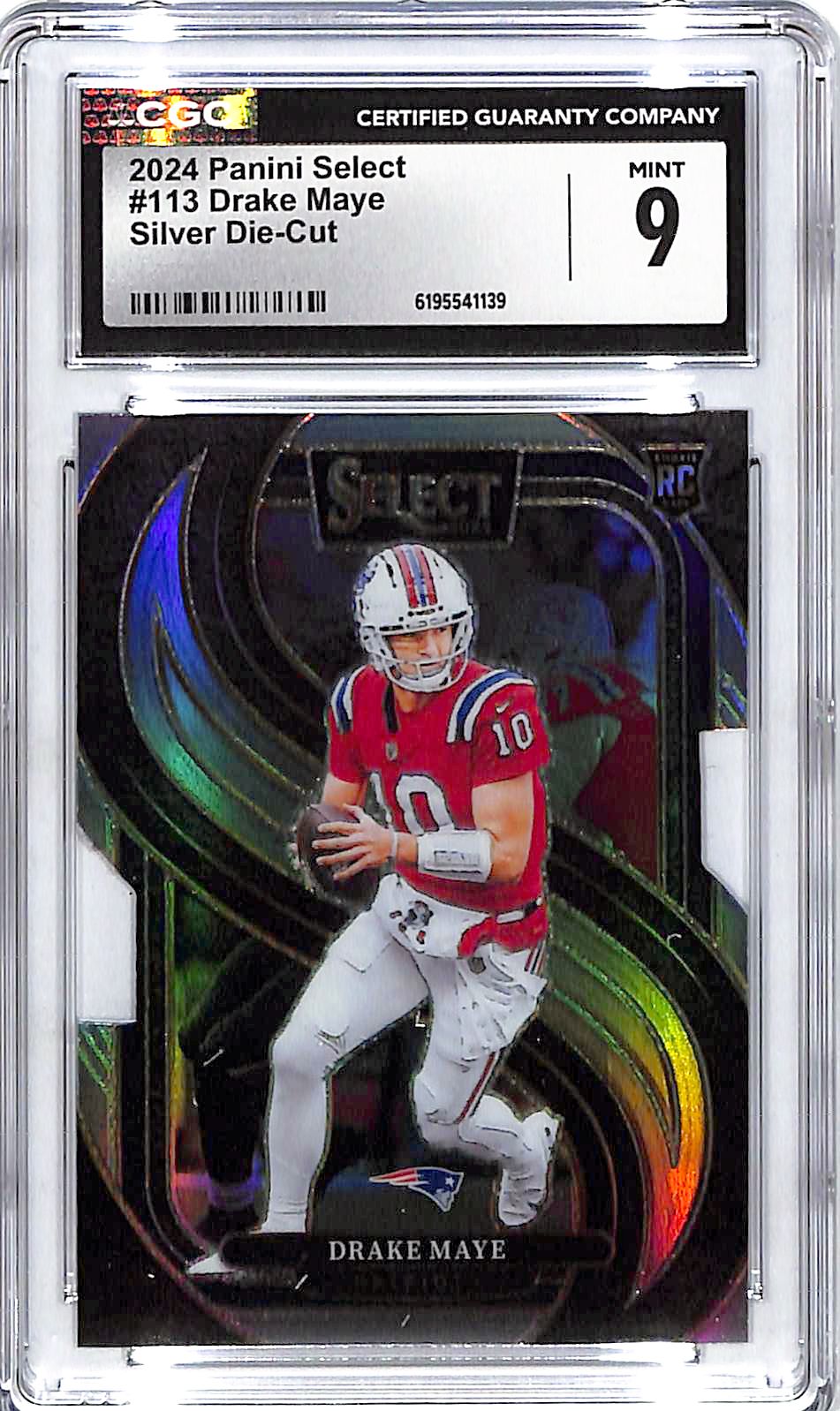 2024 Select Drake Maye Rookie RC Silver Die Cut CGC 9 Patriots