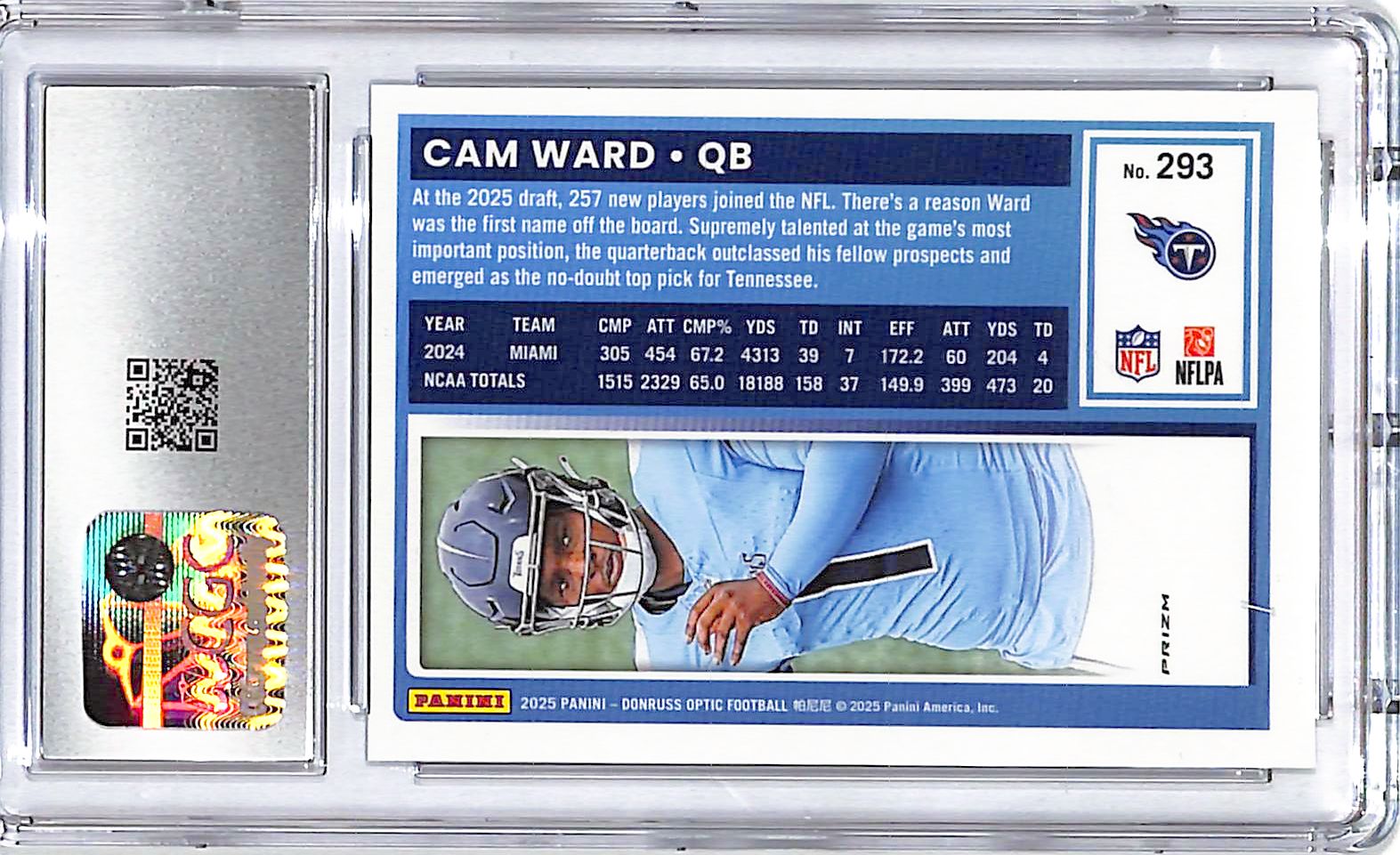 2025 Donruss Optic Cam Ward Rated Rookie RC Holo CGC 10 Titans