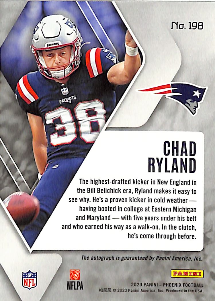 2023 Phoenix Chad Ryland Auto Autograph Rookie RC Silver Patriots
