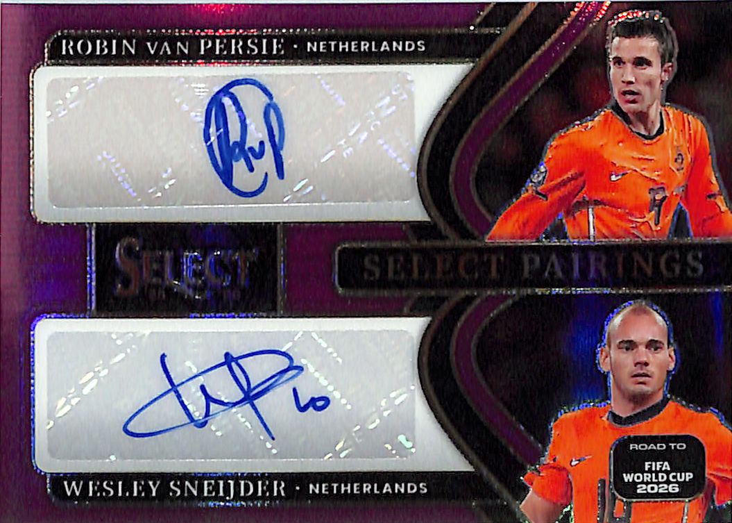 2025-26 Select FIFA World Cup Robin van Persie Wesley Sneijder Auto Autograph Purple /49
