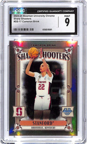 2023-24 Bowman Chrome University Cameron Brink Sharp Shooters #17 CGC 9 Rookie