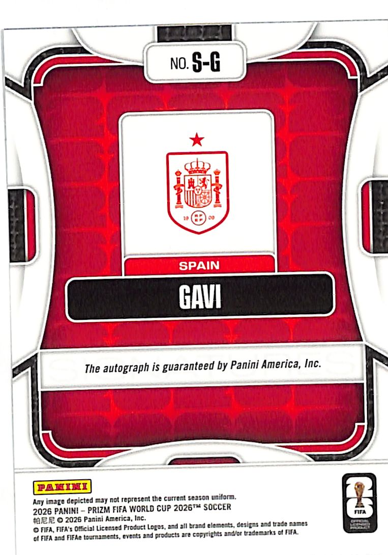 2026 Prizm FIFA World Cup Gavi Auto Autograph Spain