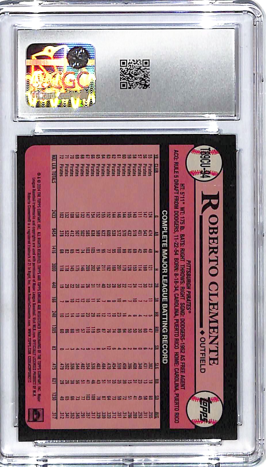 2024 Topps Update Roberto Clemente Silver Pack Green Refractor /99 CGC 10 Pirates