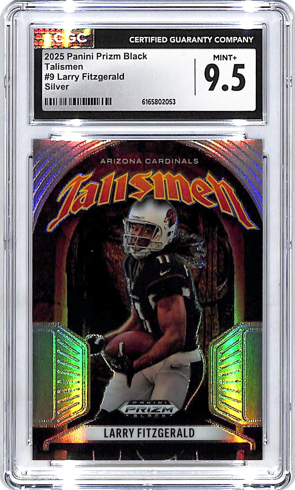 2025 Prizm Black Larry Fitzgerald Talisman Silver CGC 9.5 Cardinals