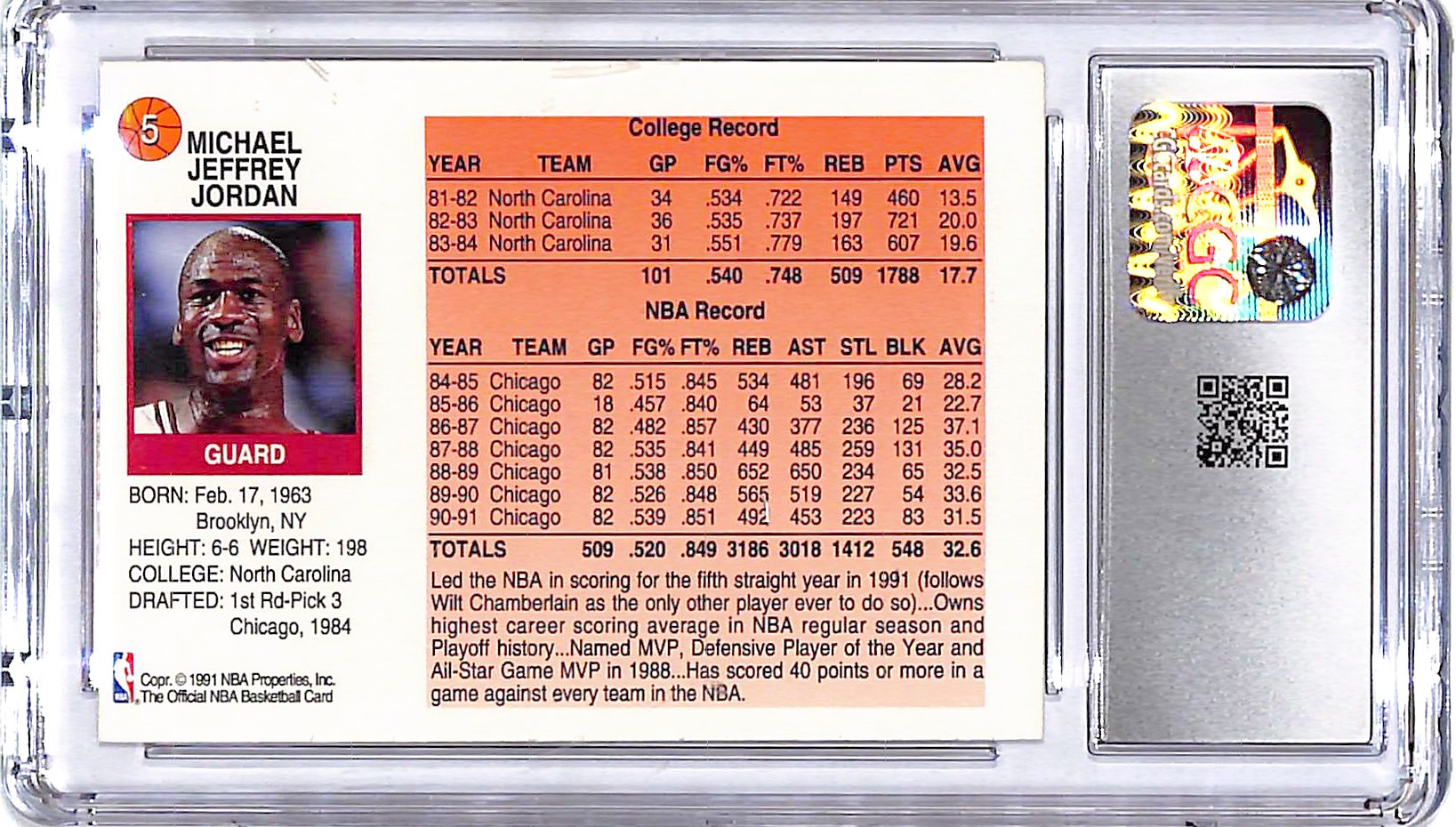 1991-92 Hoops McDonald's Michael Jordan #5 CGC 9.5 Bulls