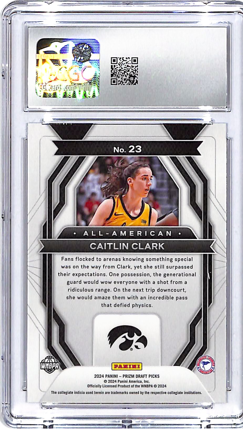 2024 Prizm Draft Picks Caitlin Clark All American Rookie RC #23 CGC 9 Iowa Hawkeyes