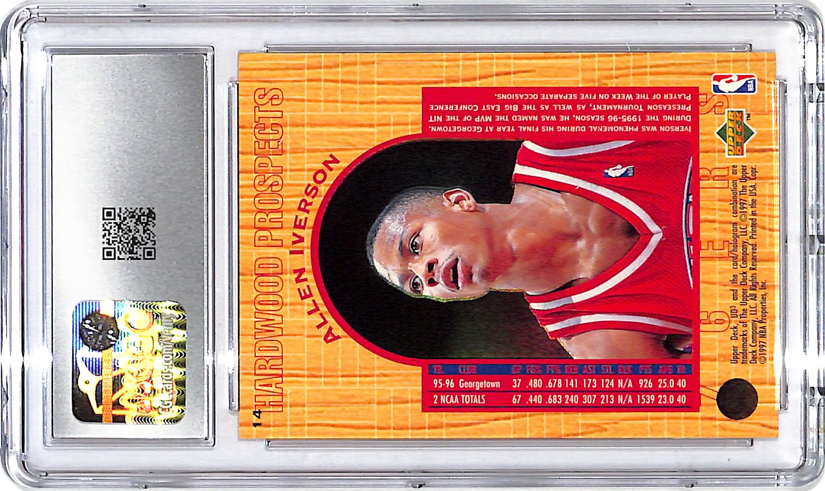1995-96 Upper Deck UD3 Allen Iverson #14 CGC 10 Rookie RC 76ers