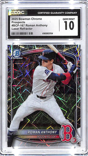 2025 Bowman Chrome Roman Anthony Rookie RC Lazer Refractor CGC 10 Red Sox
