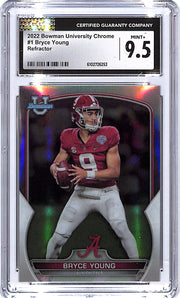 2022 Bowman Chrome University Bryce Young Rookie RC Refractor CGC 9.5 Alabama
