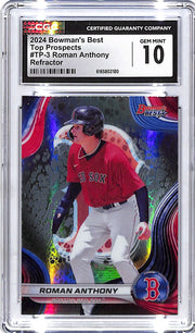 2024 Bowmans Best Roman Anthony Top Prospect Rookie RC Refractor CGC 10 Red Sox