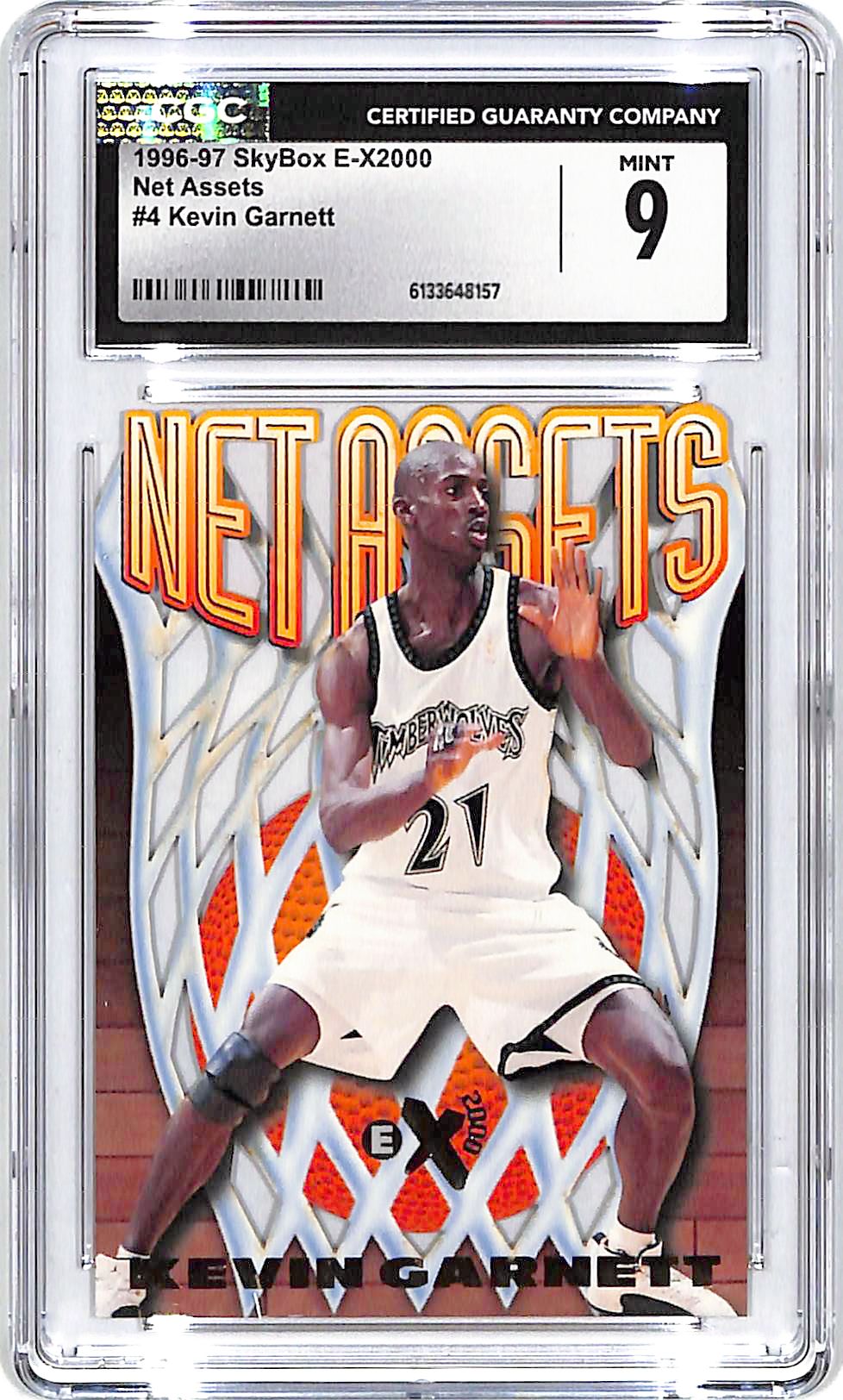1996-97 Skybox E-X2000 Kevin Garnett Net Assets CGC 9 Timberwolves