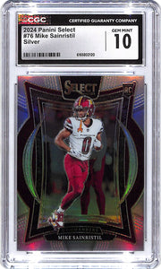 2024 Select Mike Sainristil Rookie RC Silver CGC 10 Commanders