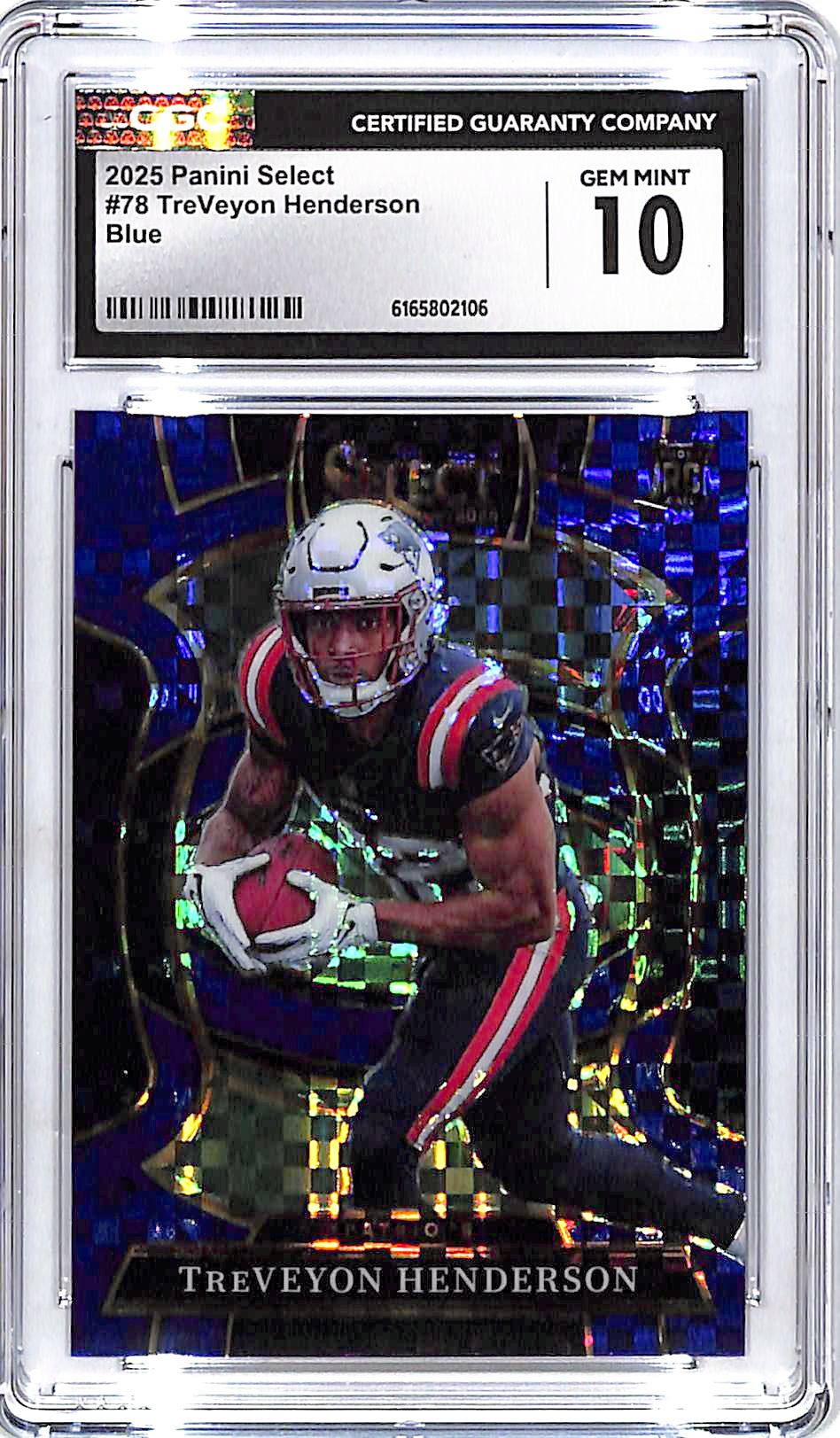 2025 Select TreVeyon Henderson Rookie RC Blue /249 CGC 10 Patriots