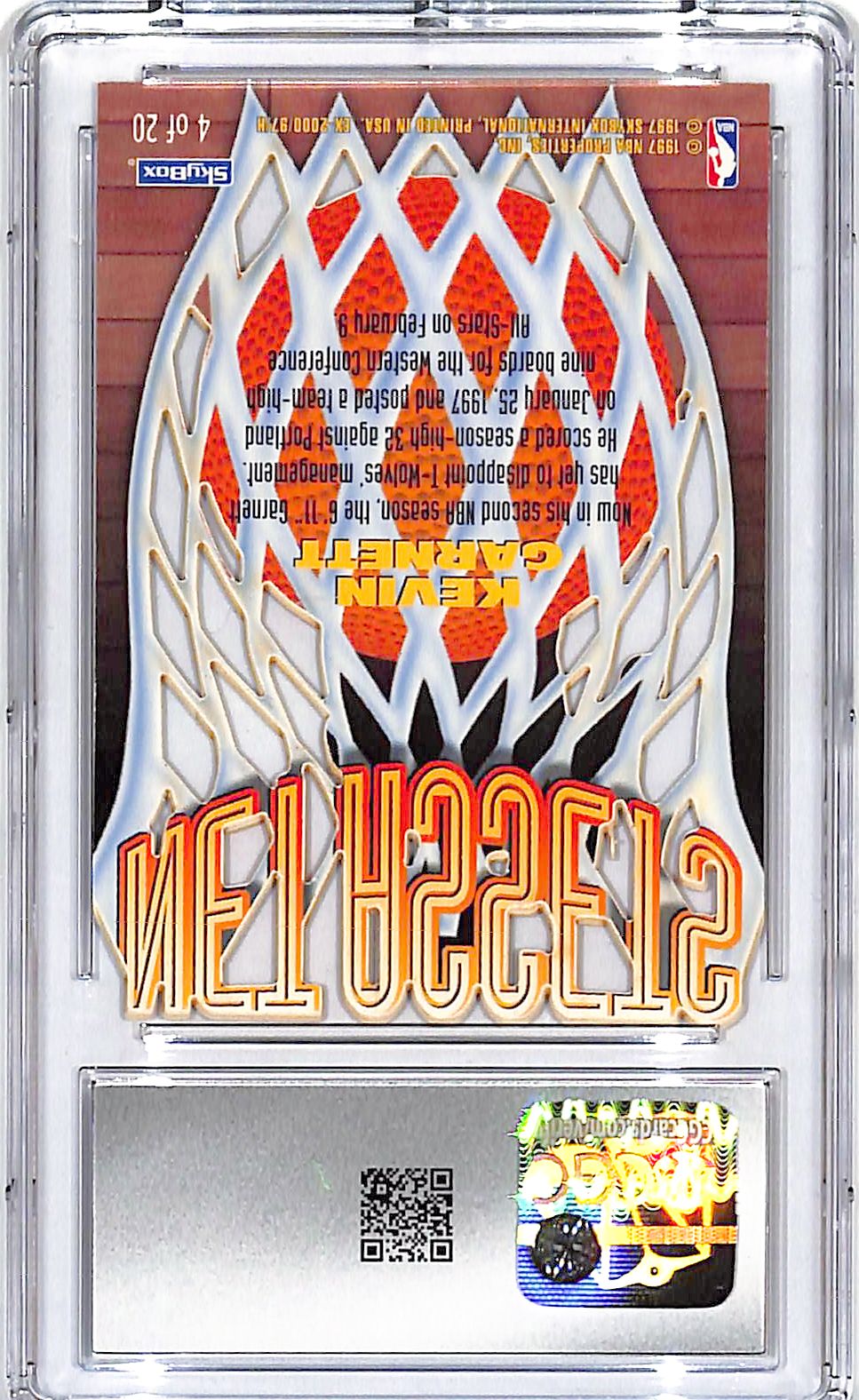 1996-97 Skybox E-X2000 Kevin Garnett Net Assets CGC 9 Timberwolves