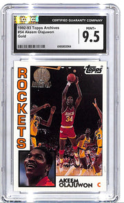 1992-93 Topps Archives Akeem Olajuwon Gold #54 CGC 9.5 Rockets