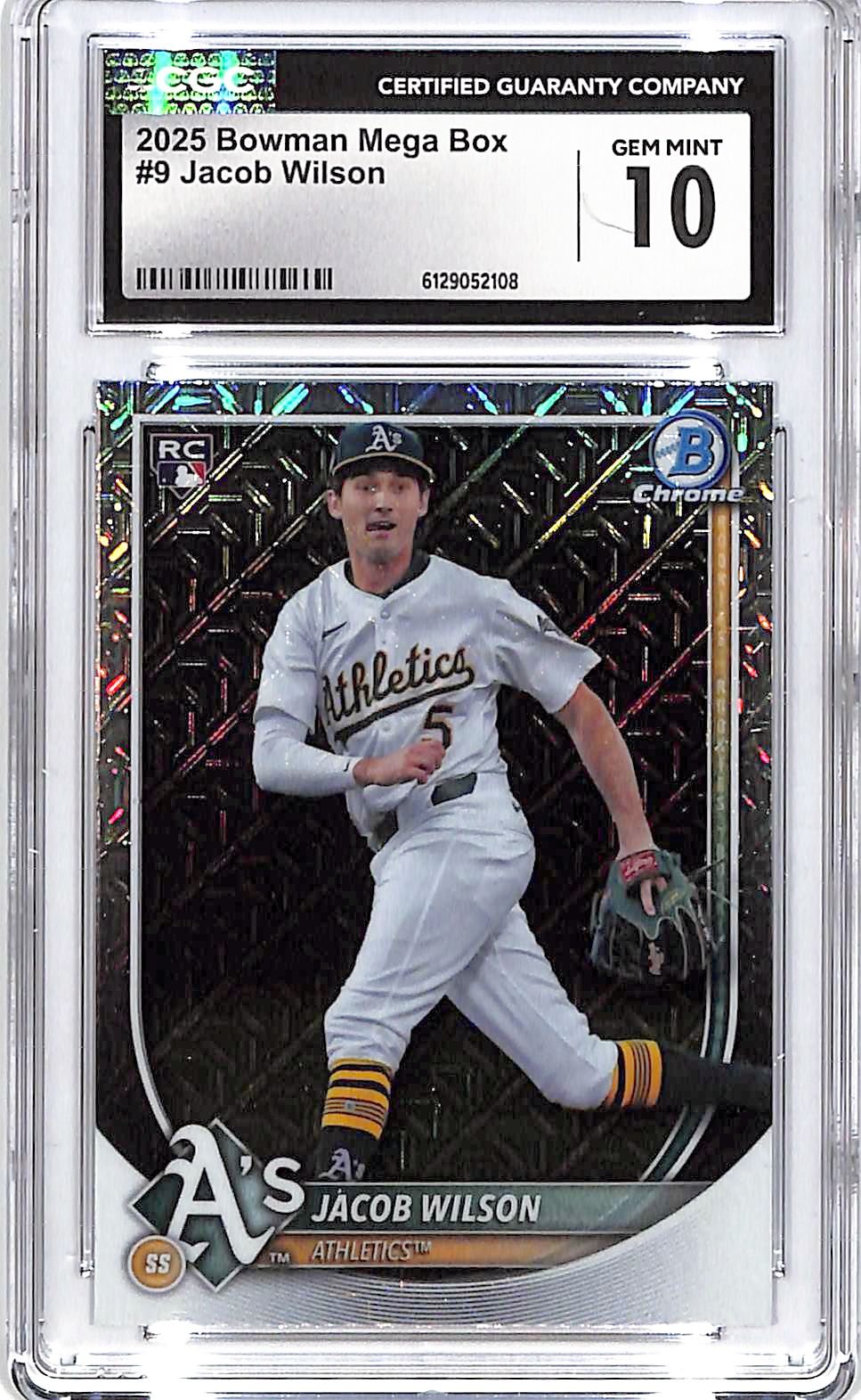 2025 Bowman Chrome Jacob Wilson Mega Box Mojo Refractor Rookie RC CGC 10