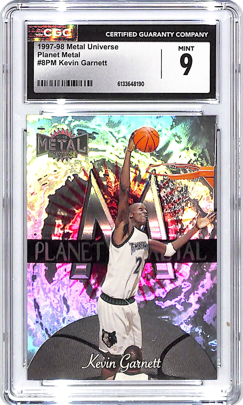 1997-98 Metal Universe Kevin Garnett Planet Metal CGC 9 Timberwolves