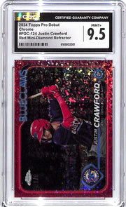2024 Topps Pro Debut Chrome Justin Crawford Red Mini Diamond Refractor /5 CGC 9.5