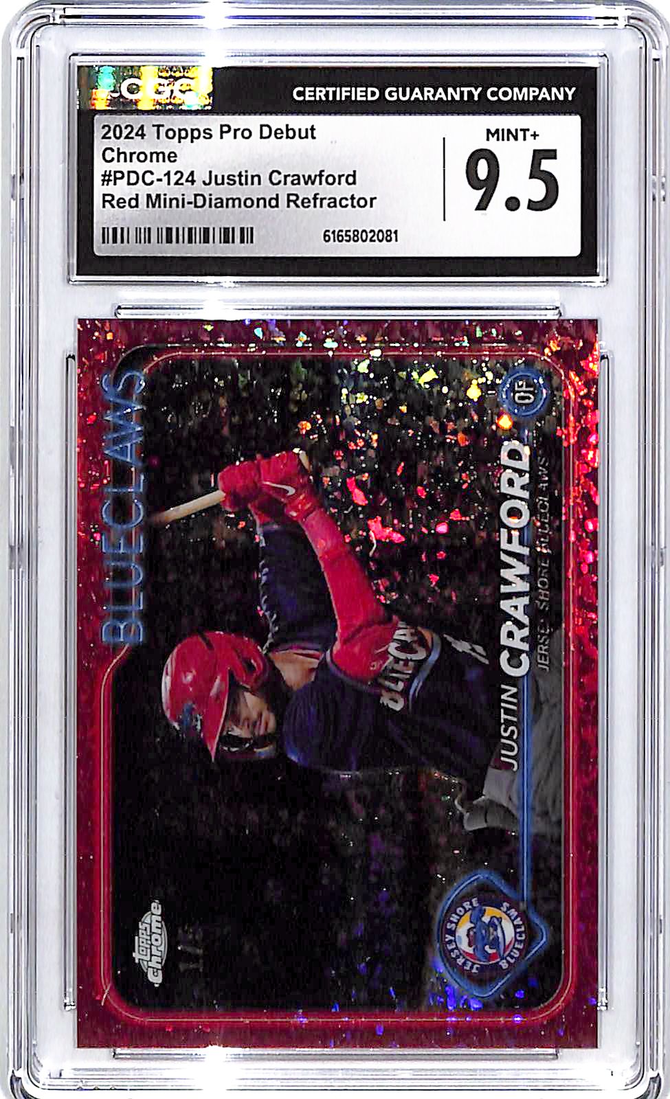 2024 Topps Pro Debut Chrome Justin Crawford Red Mini Diamond Refractor /5 CGC 9.5