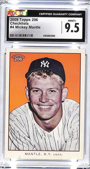 2009 Topps 206 Mickey Mantle Checklists #4 CGC 9.5 Yankees