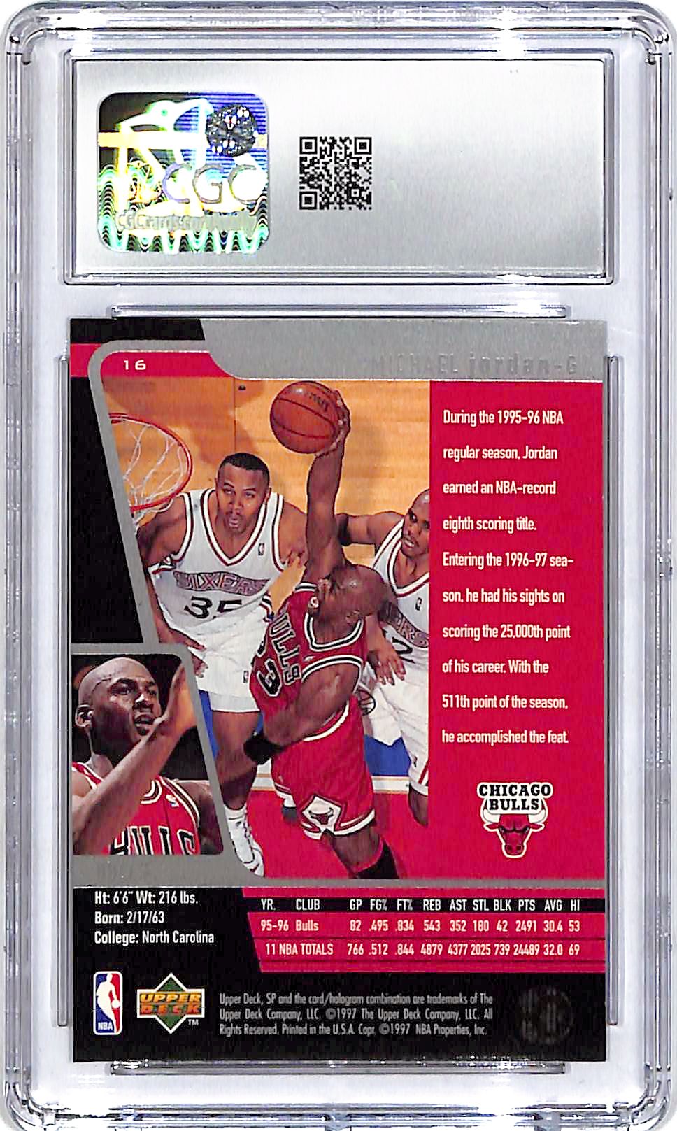 1996-97 SP Michael Jordan #16 CGC 9 Bulls