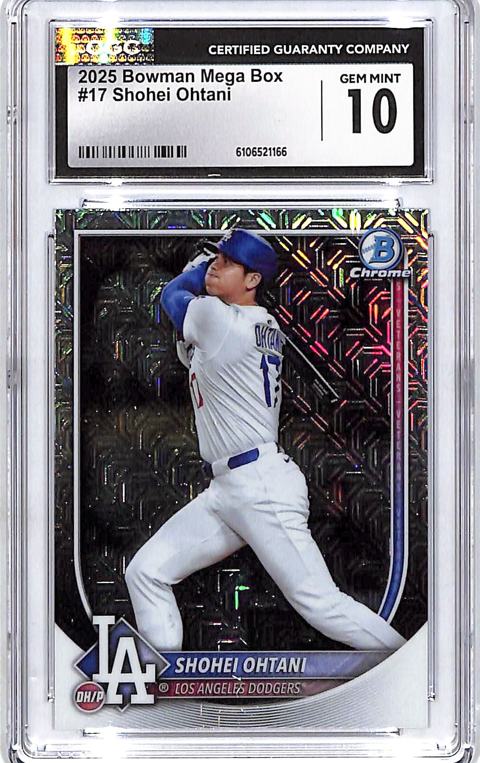 2025 Bowman Chrome Shohei Ohtani Mega Box Mojo Refractor CGC 10 Dodgers