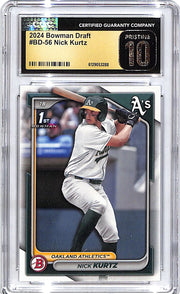 2024 Bowman Draft Nick Kurtz Rookie RC Prospect CGC 10 Pristine Athletics