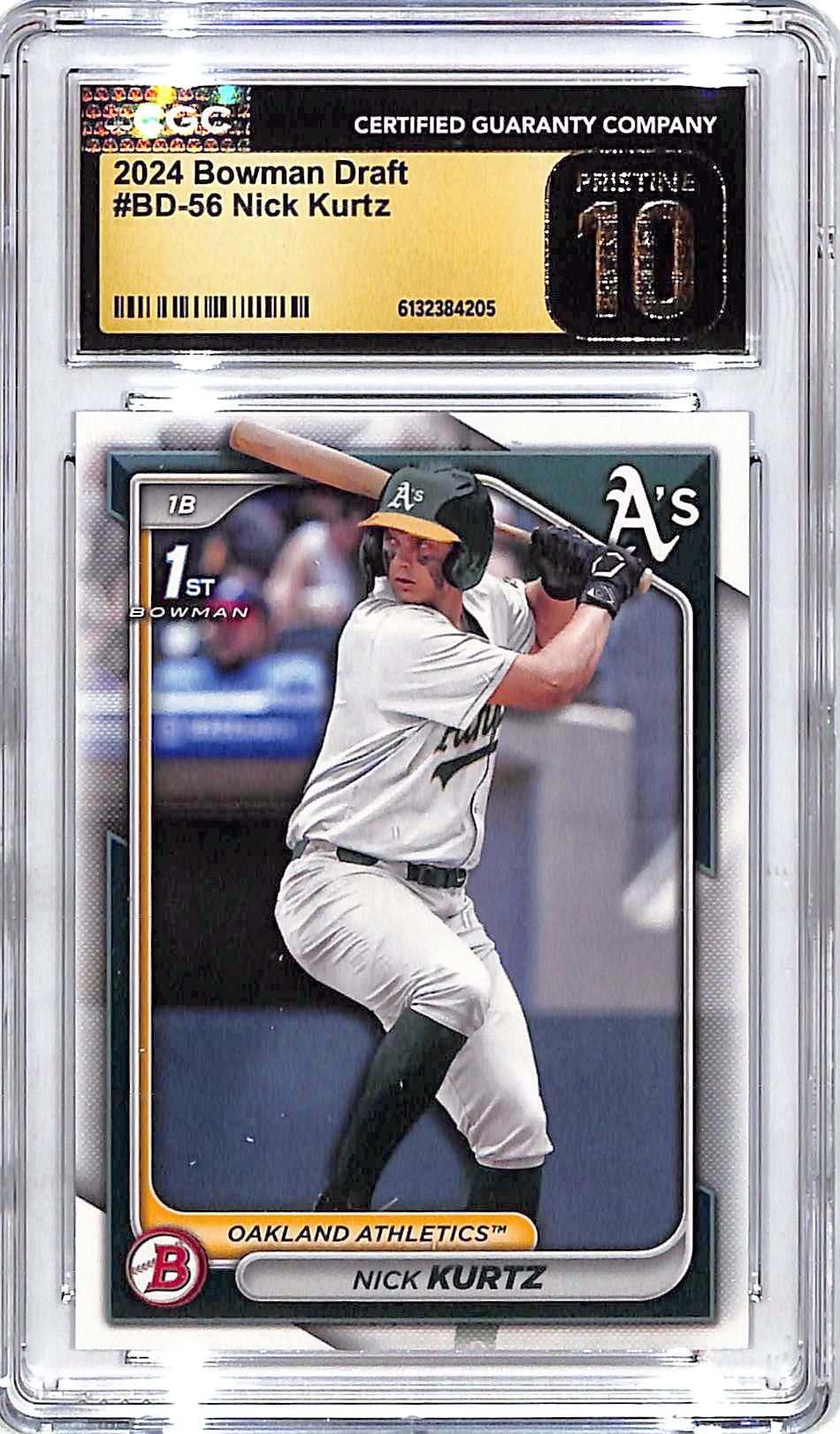 2024 Bowman Draft Nick Kurtz Rookie RC Prospect CGC 10 Pristine Athletics