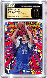 2025-26 Topps Cooper Flagg Power Players Rookie RC CGC 10 Pristine Mavericks