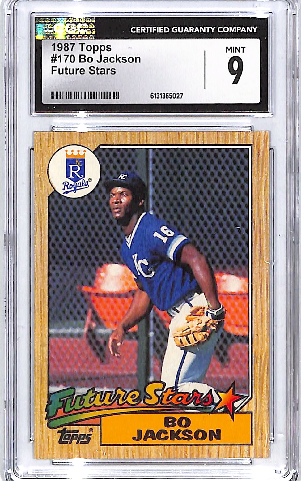 1987 Topps Bo Jackson Rookie RC Futurę Stars #170 CGC 9 Royals