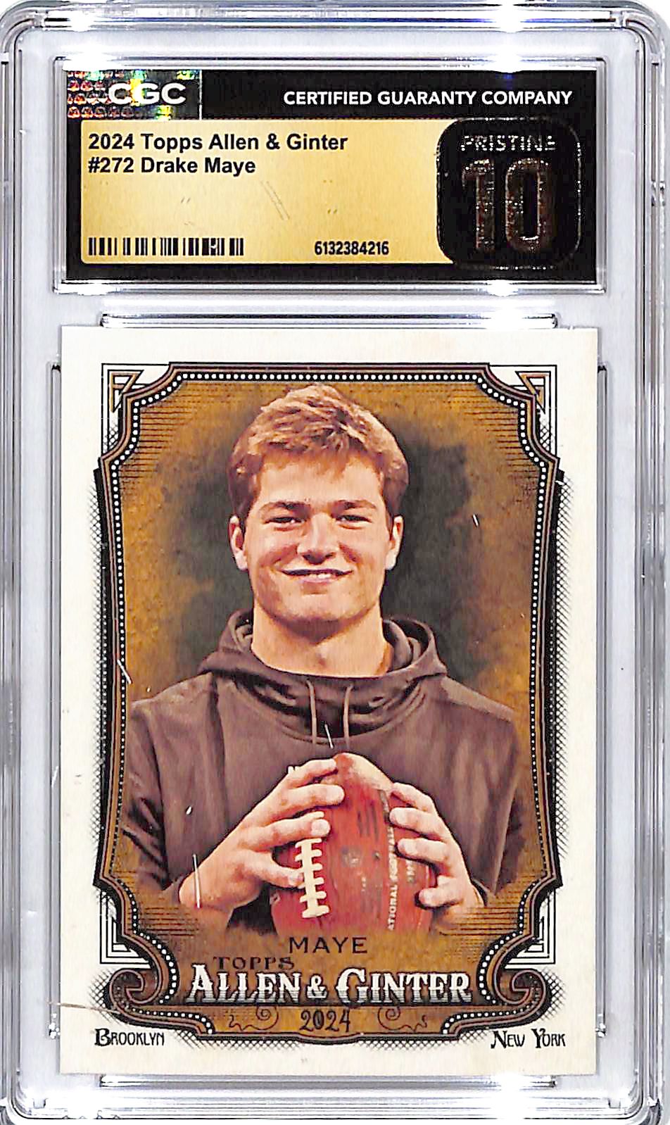 2024 Topps Allen and Ginter Drake Maye ROokie RC #272 CGC 10 Pristine Patriots