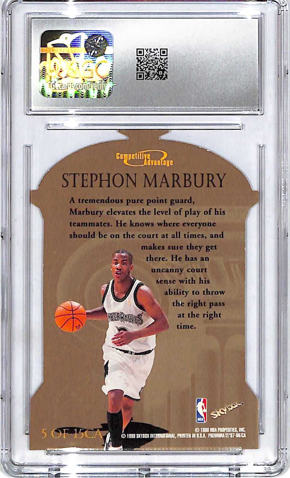 1997-98 Skybox Premium Stephon Marbury Competitive Advantage CGC 9 Timberwolves