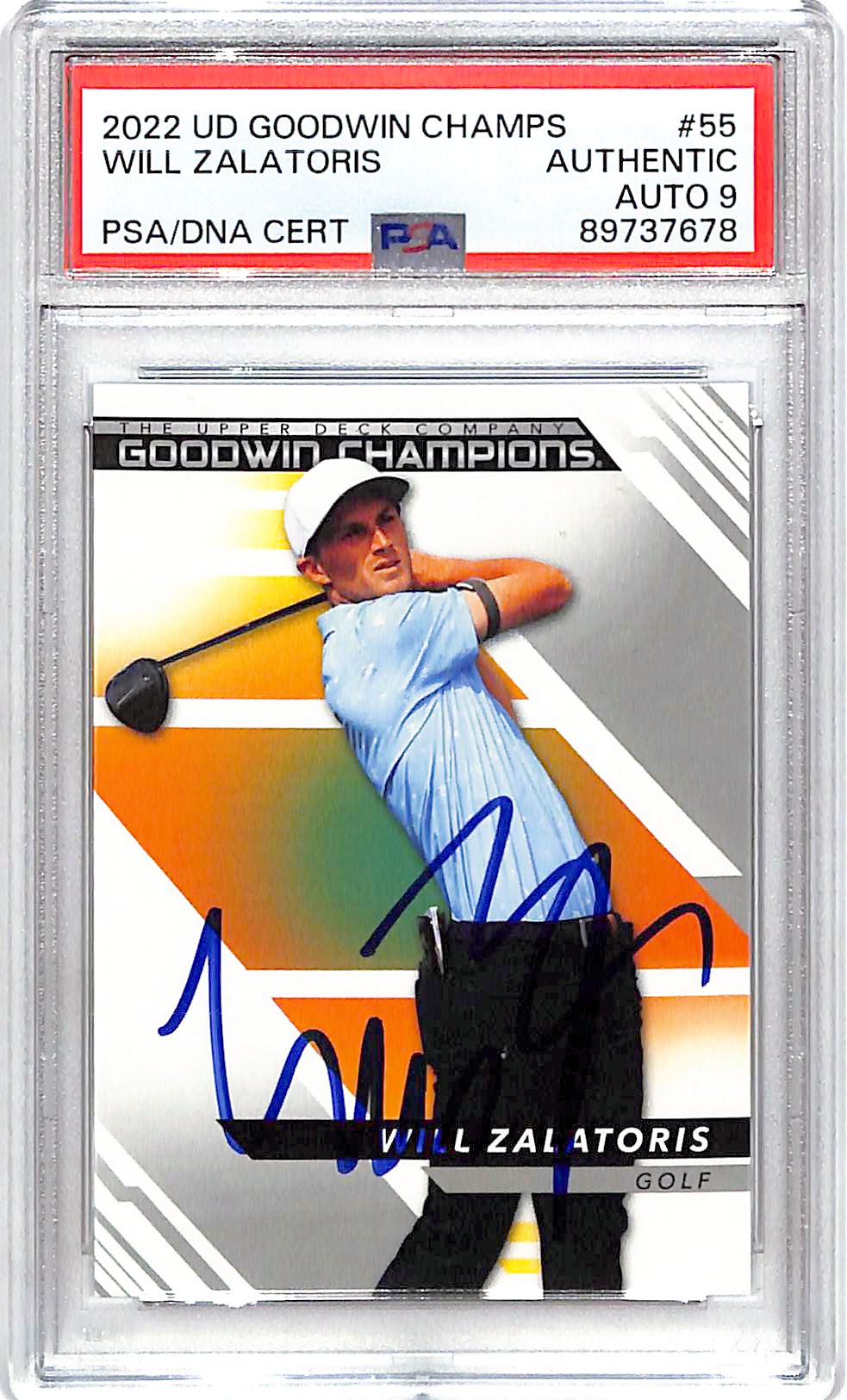 2022 Upper Deck Goodwin Champions Will Zalatoris Auto Autograph PSA DNA Authentic