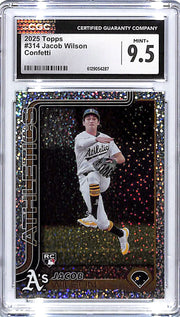 2025 Topps Jacob Wilson Confetti Rookie RC #314 CGC 9.5 Athletics