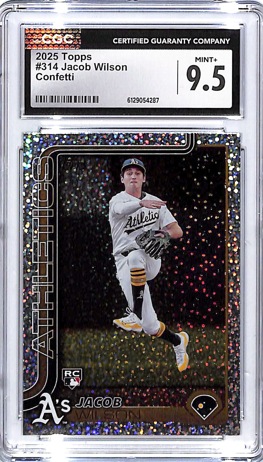2025 Topps Jacob Wilson Confetti Rookie RC #314 CGC 9.5 Athletics