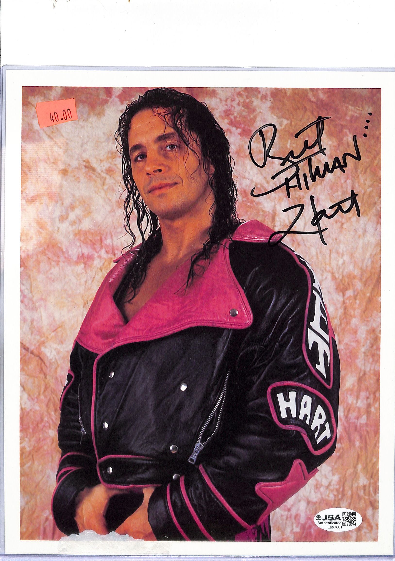 Brett The Hitman Hart WWE Signed Auto Autograph JSA Authentic 8x10 Photo