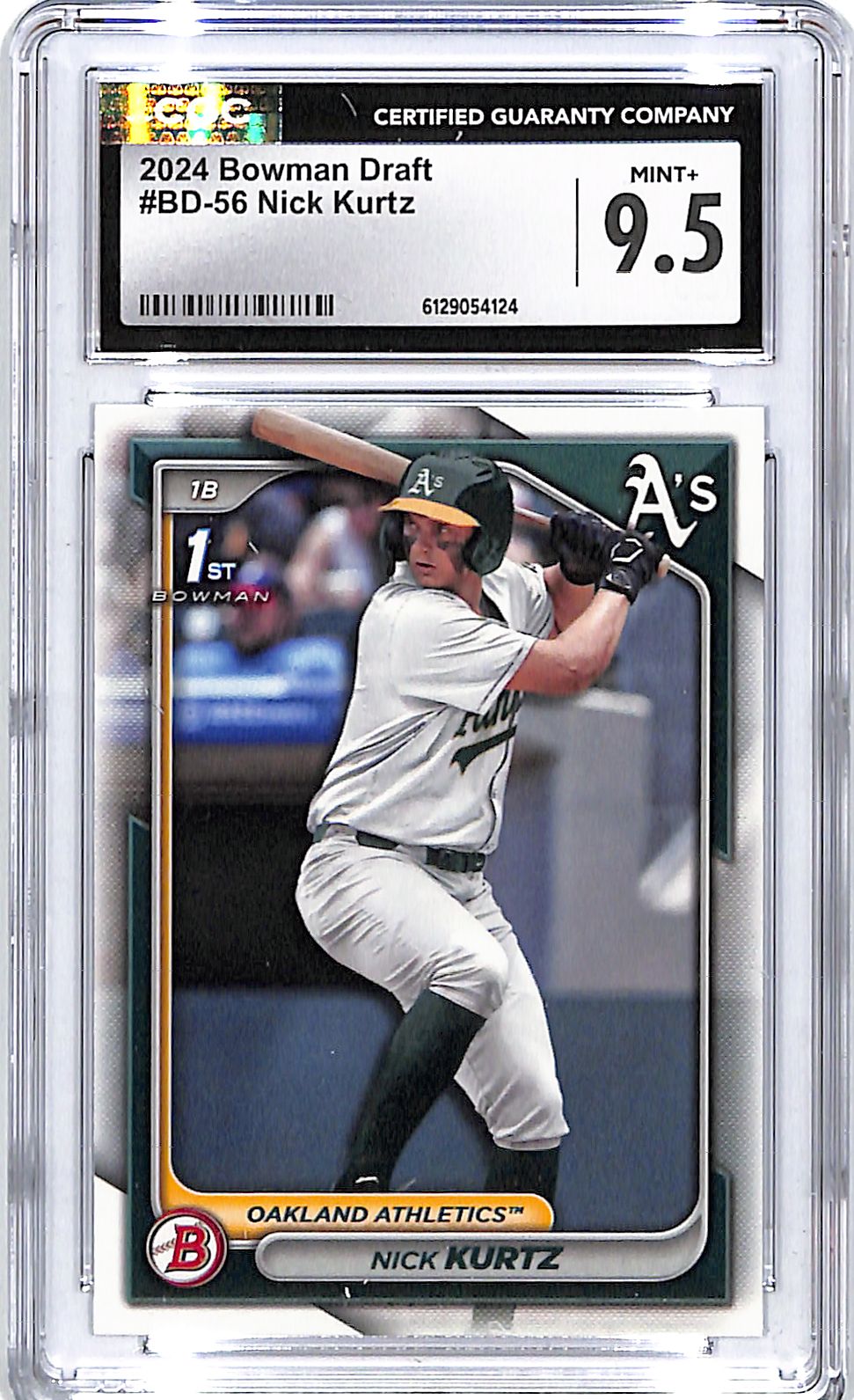 2024 Bowman Draft Nick Kurtz Rookie RC BD-56 CGC 9.5 Athletics