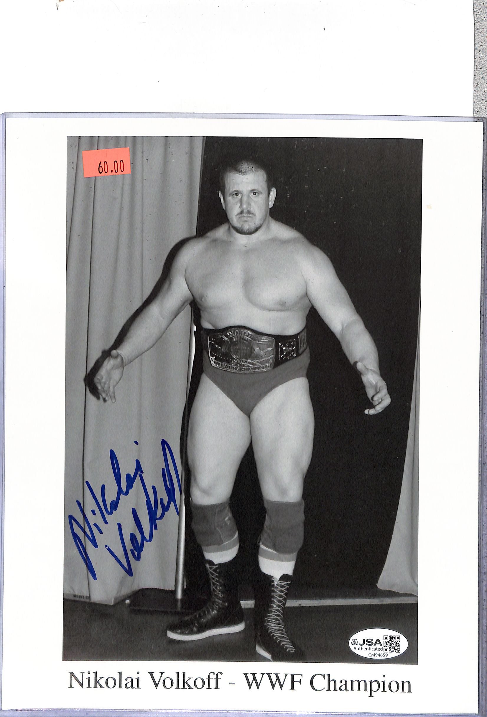 Nikolai Volkoff WWE Signed Auto Autograph JSA Authentic 8x10 Photo