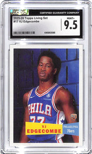 2025-26 Topps Living Set VJ Edgecombe Rookie RC #17 CGC 9.5 76ers