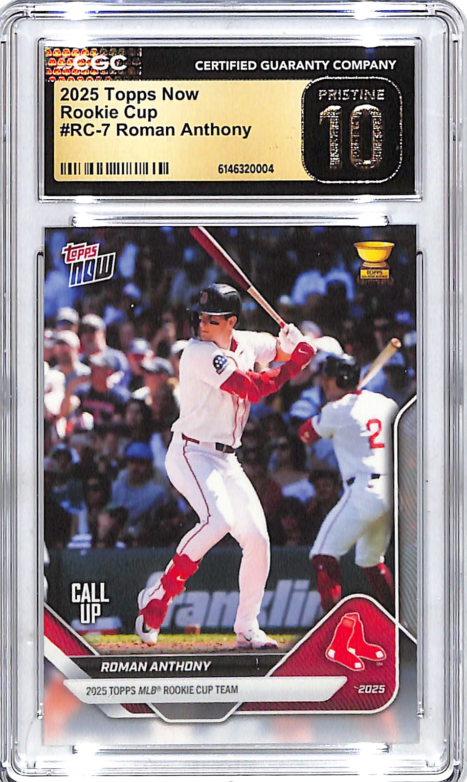 2025 Topps Now Roman Anthony Rookie Cup RC CGC 10 Pristine Red Sox
