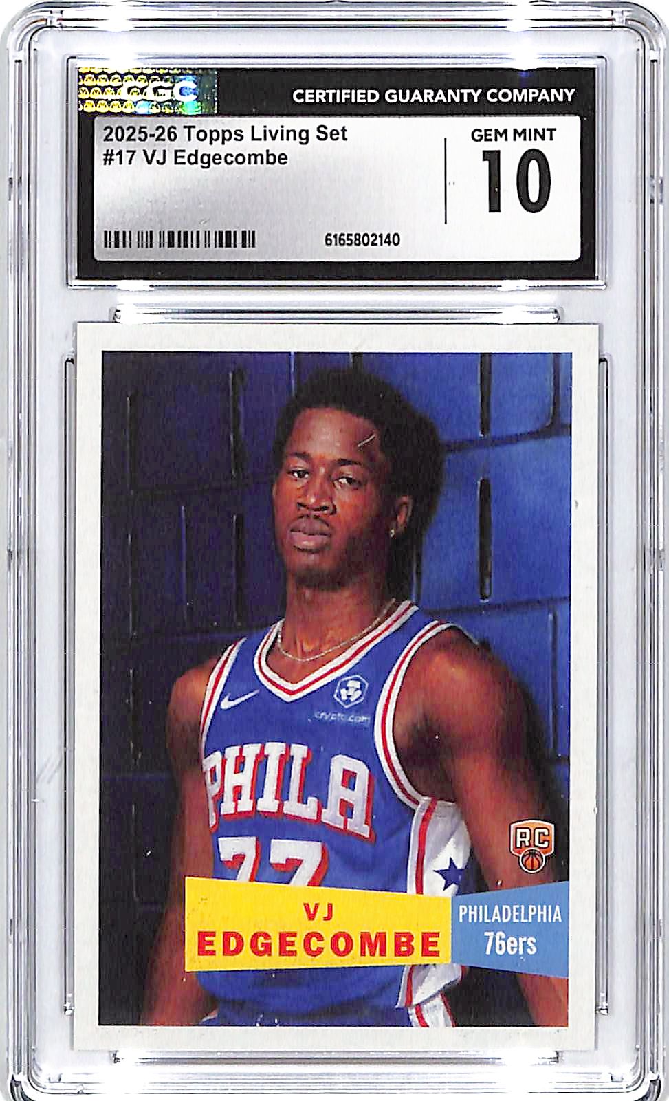 2025-26 Topps Living Set VJ Edgecombe Rookie RC #17 CGC 10 76ers