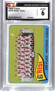 1965 Topps Reds Team Card #316 CGC 6