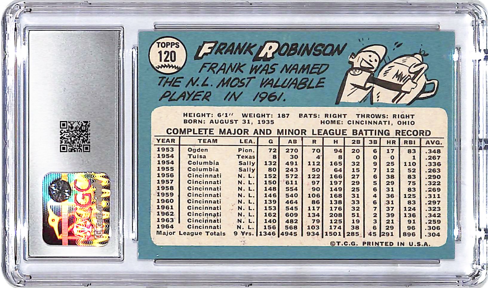 1965 Topps Frank Robinson #120 CGC 8.5 Reds