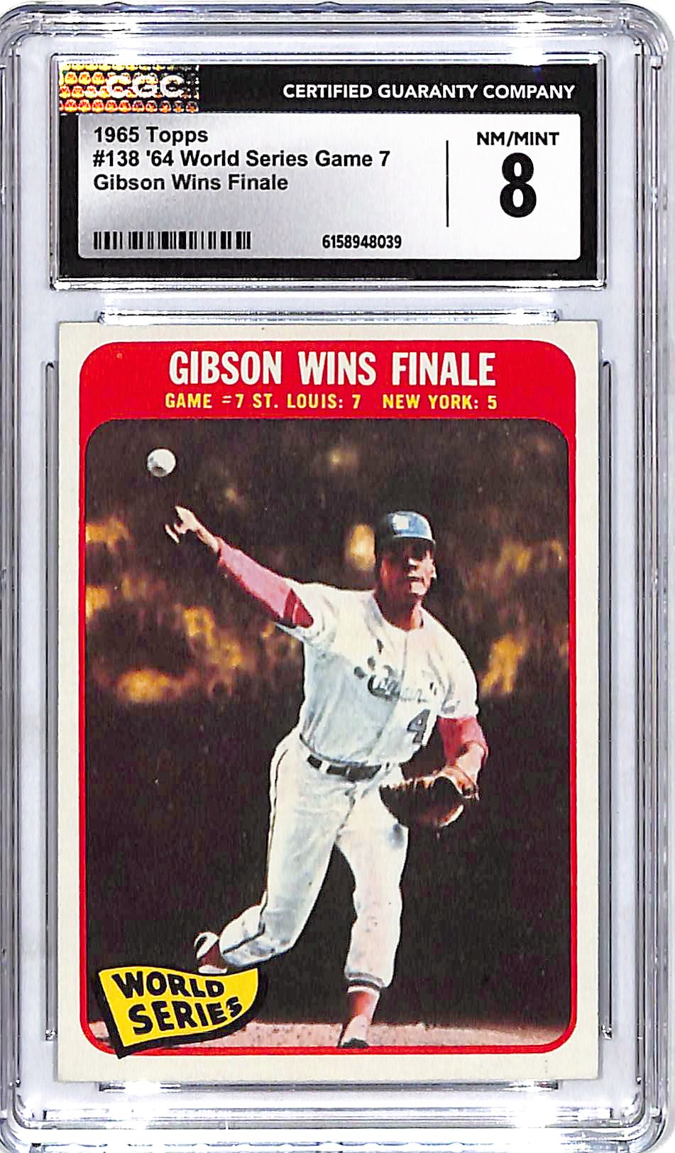 1965 Topps 64 World Series Game 7 Bob Gibson Wins Finale CGC 8 Cardinals