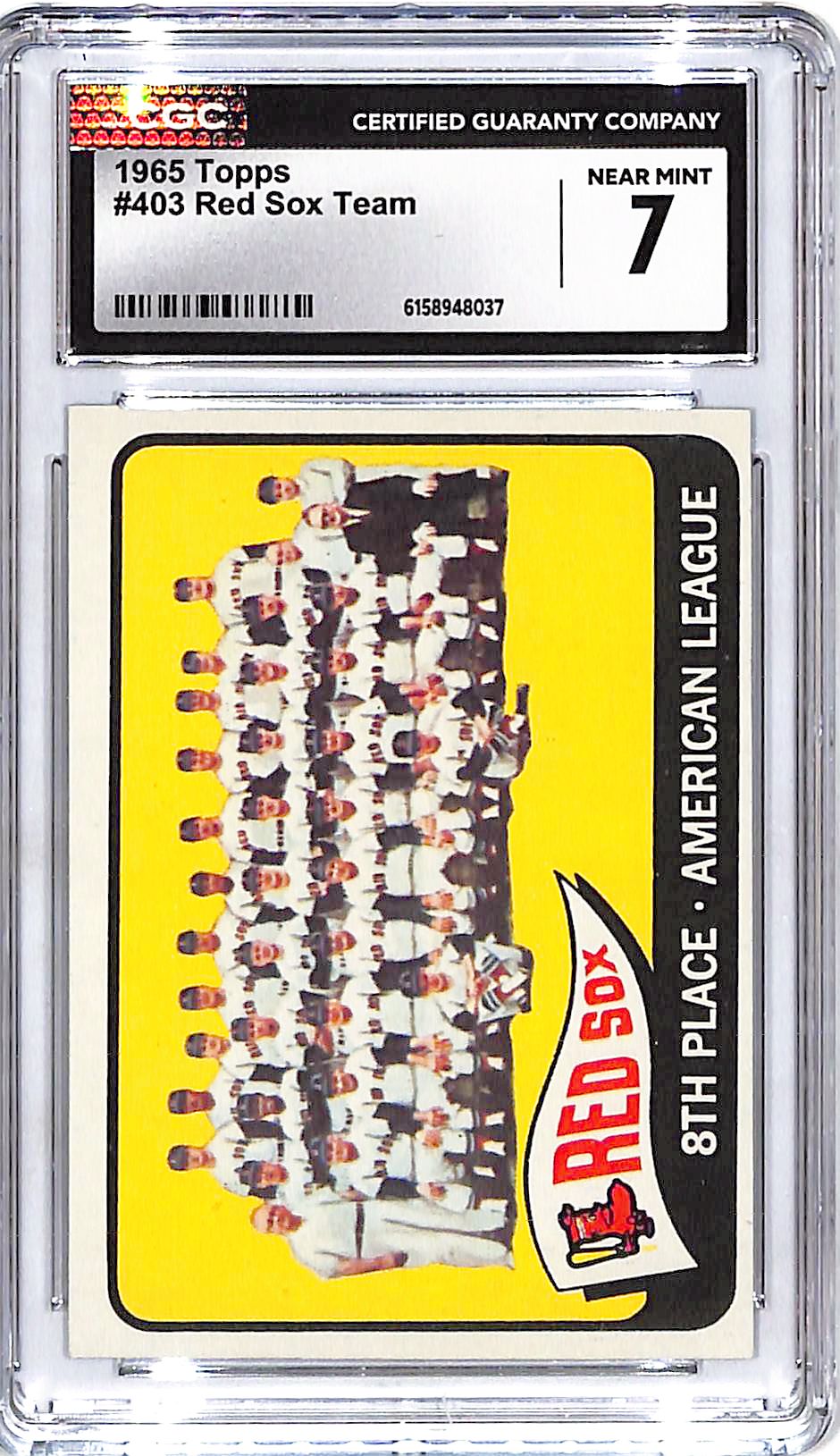 1965 Topps Red Sox Team Card #403 CGC 7
