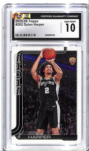 2025-26 Topps Dylan Harper Rookie RC #202 CGC 10 Spurs