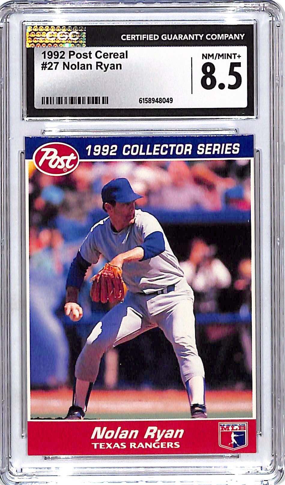 1992 Post Cereal Nolan Ryan #27 CGC 8.5 Rangers