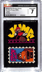 1982 Topps Donkey Kong Stamp Out Donkey Kong Sticker CGC 7